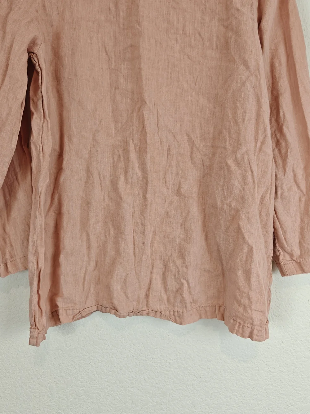 FLAX 100% Linen Pink Relaxed Fit Tunic Top | Coastal Cottagecore Boho Small - Picture 9 of 11
